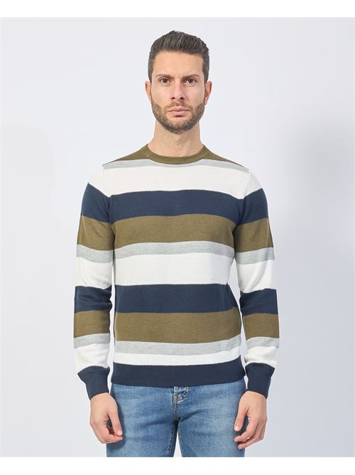 Yes Zee Men's Sweater with Asymmetric Stripes YES ZEE | M875-MK002710